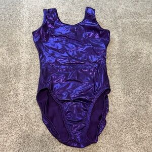 Sookie Active Metallic Purple Gymnastics Leotard - Adult Small - Sleeveless Tank